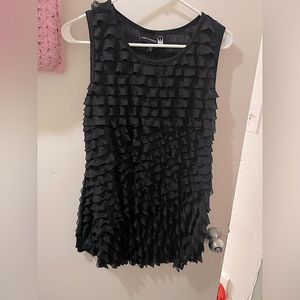 Antthony black ruffled tank shirt